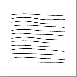 Hand Drawn Horizontal Stripes (black/white) Posters and Art